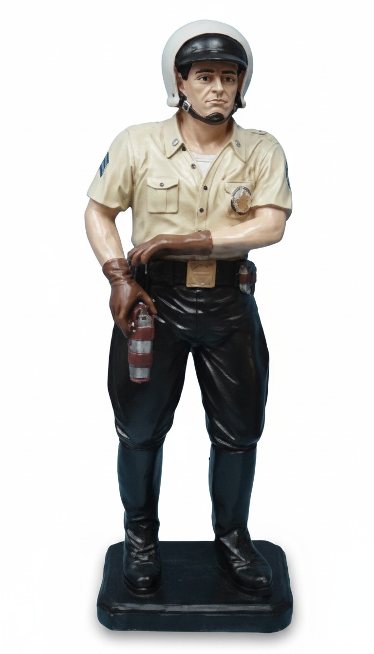 Decorative sculpture designed as US policeman figure 101cm