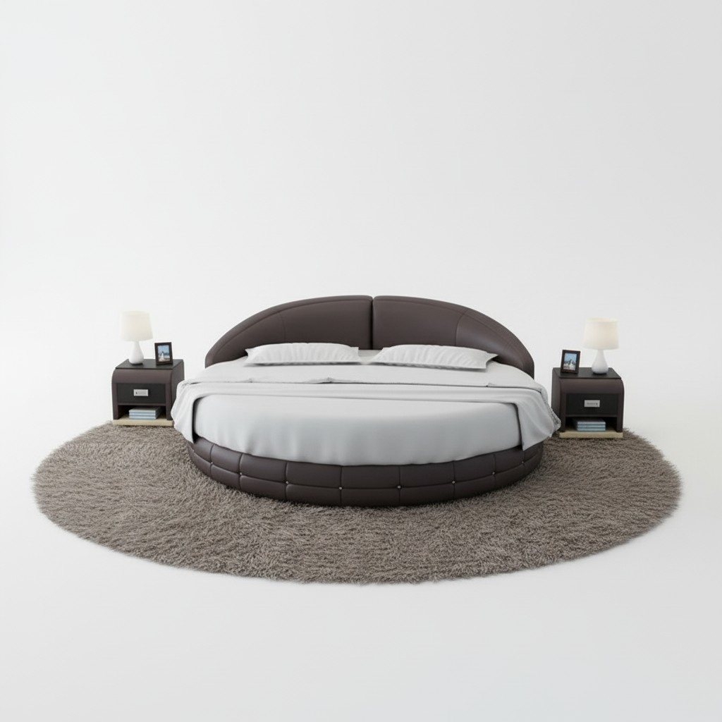 Design Round Bed Upholstered Bed Luxury Bed Double Bed USB Beds Round