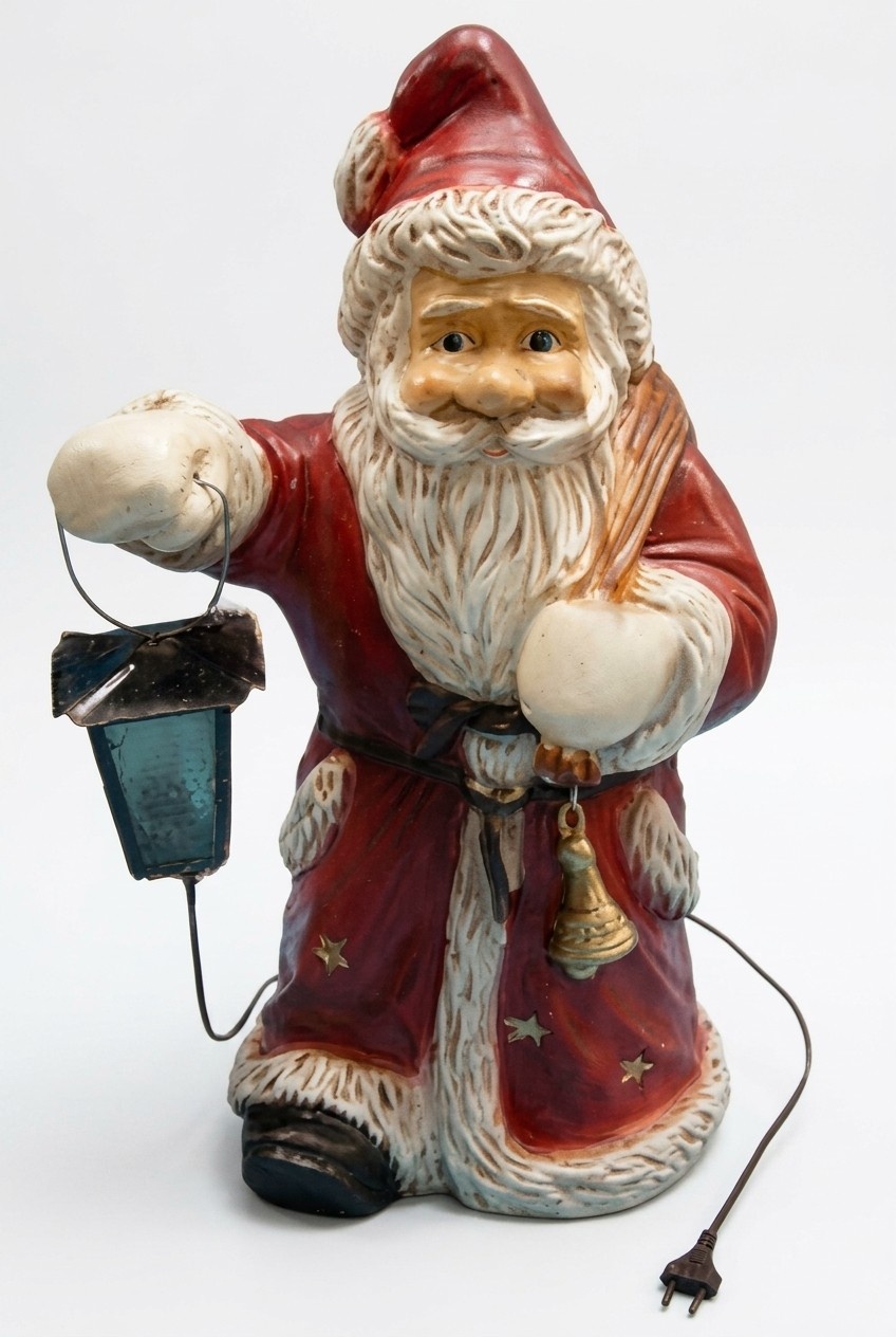 Lighting decor figure designed as standing santa claus with a lamp 77cm