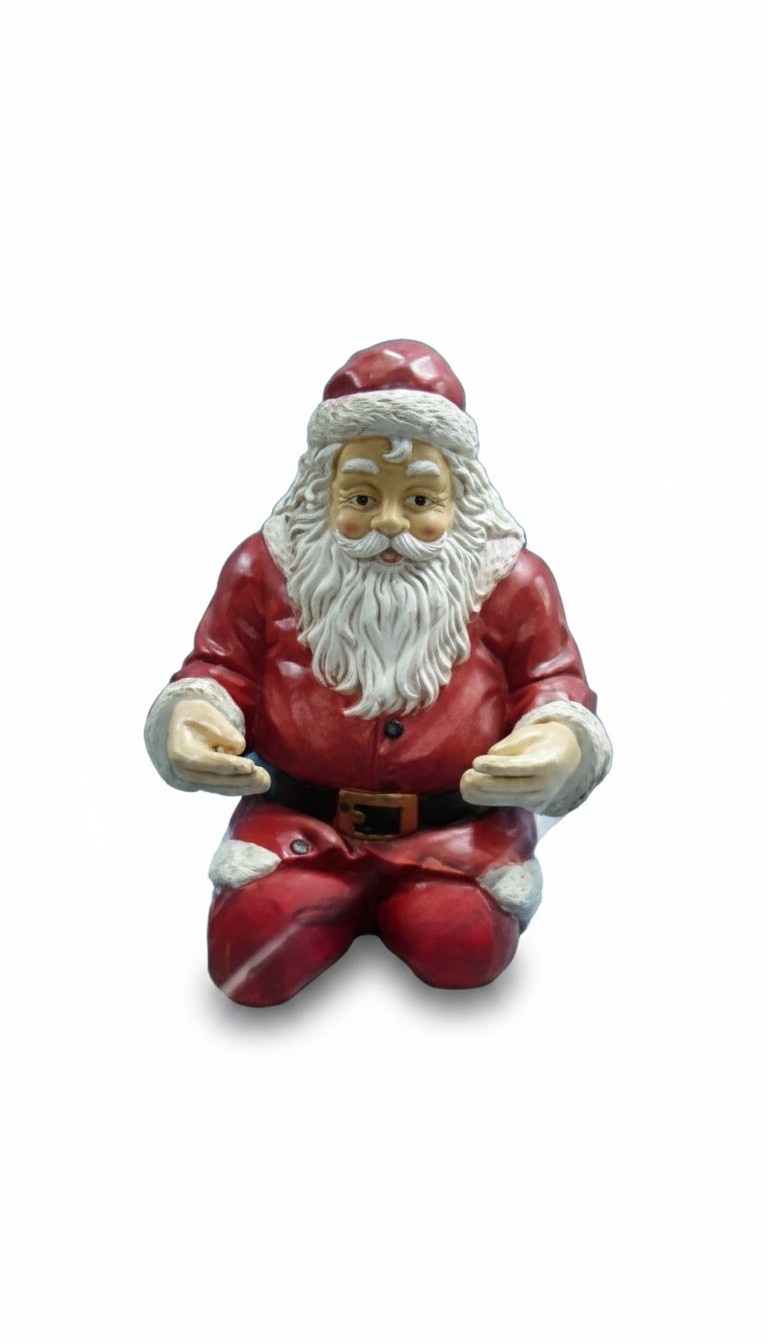 Christmas colorful decorative sculpture designed as sitting santa claus 100cm