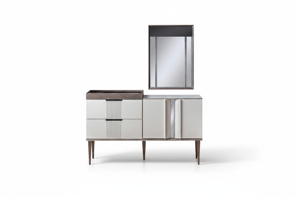 Design dressing table with mirror Luxury bedroom furniture 2-piece style