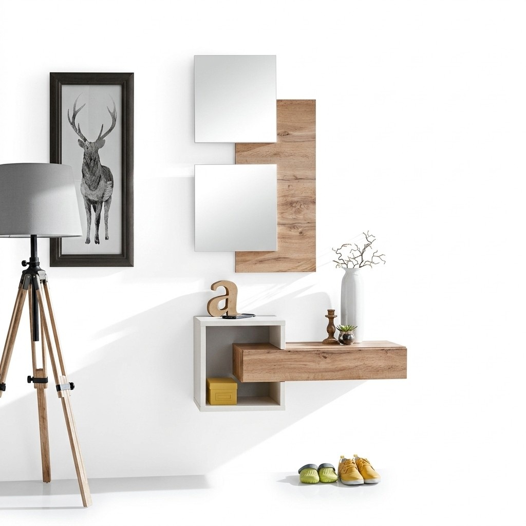 Design Set 4pcs Furnishing Hallway Modern Design Wall Shelf New Furniture