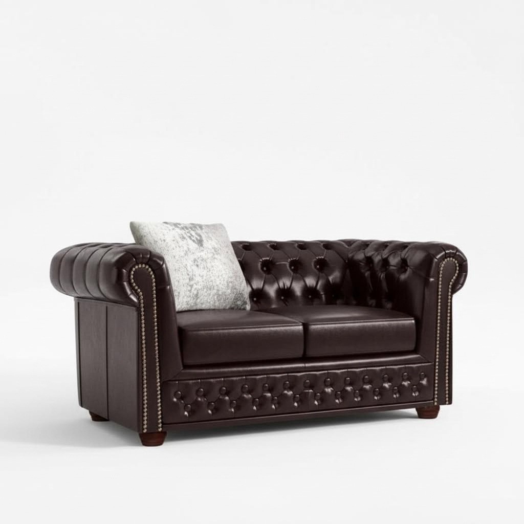 Design Sofa 2 Seater Couch Chesterfield Upholstery Seat Set Leather Textile New