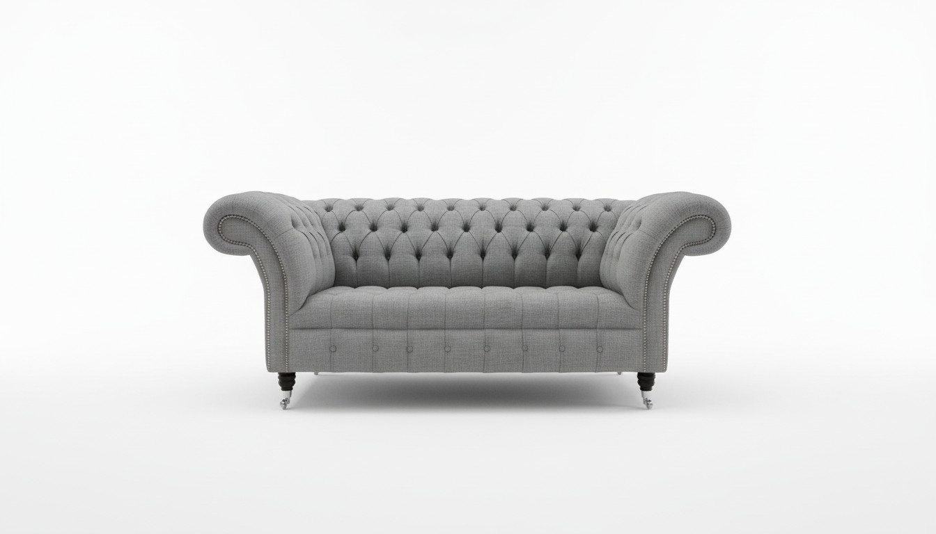 Design sofa 2 seater armchair Chesterfield luxury classic textile couches sofas
