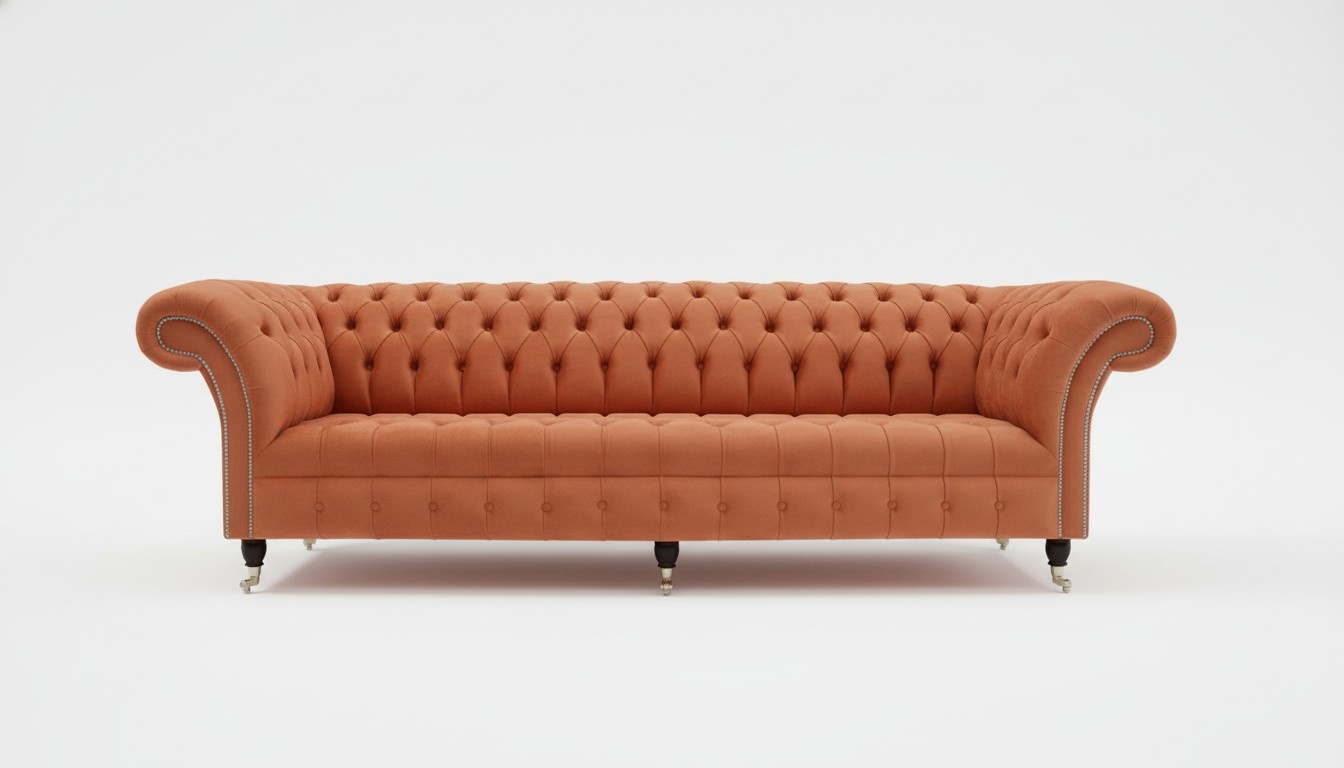 Design Sofa 4 Seater Upholstery Luxury Classic Textile Chesterfield Sofas Couch
