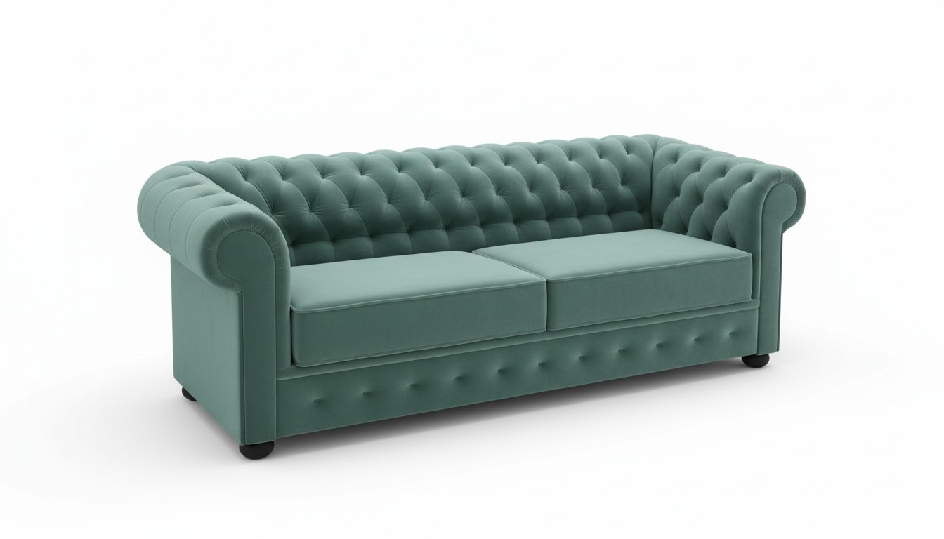 Design Sofa Couch 3 Seater Upholstery Leather Big Sofas Textile Chesterfield New