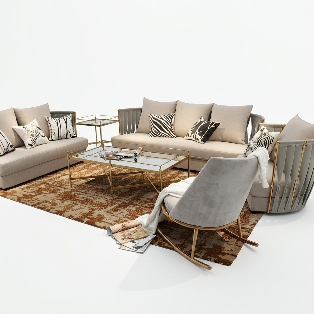 Design Sofa Furniture Living Room Set Couch Upholstery Seat Set Velvet 3+2 Group
