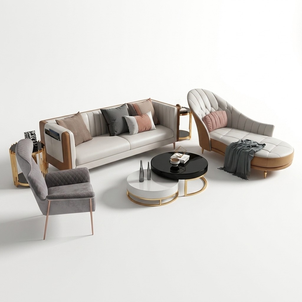 Design Sofa Set Furniture Italy Set Couch Upholstery Seat Velvet 3+1 Group Living