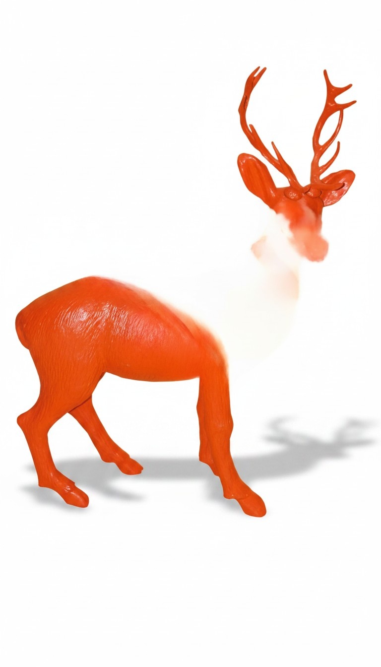 Design full red colored deer figurine decorative garden sculpture 97cm height