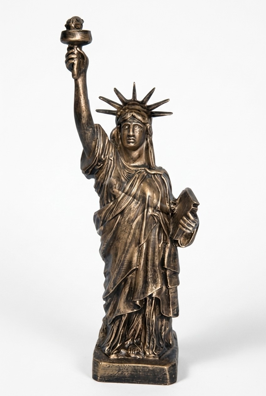 Gloss bronze colored decor figure designed as the statue of liberty 100cm
