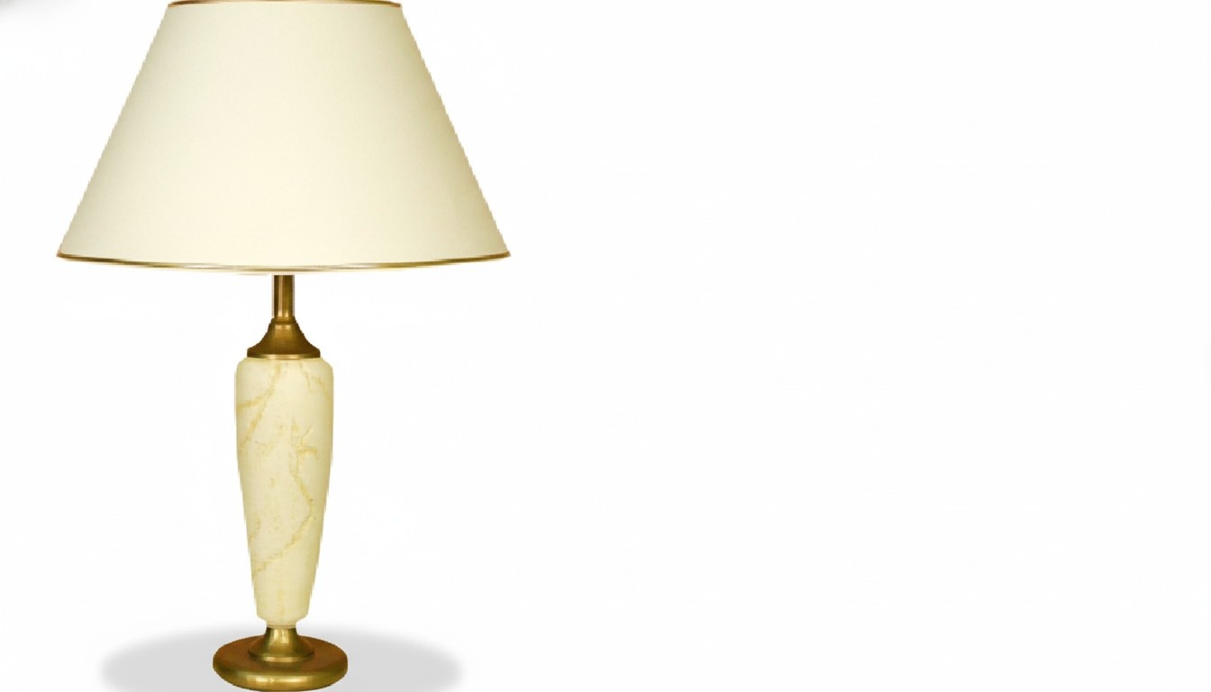 Design classic style decorative table lamp with marmor imitation made of acrylic, 60cm high