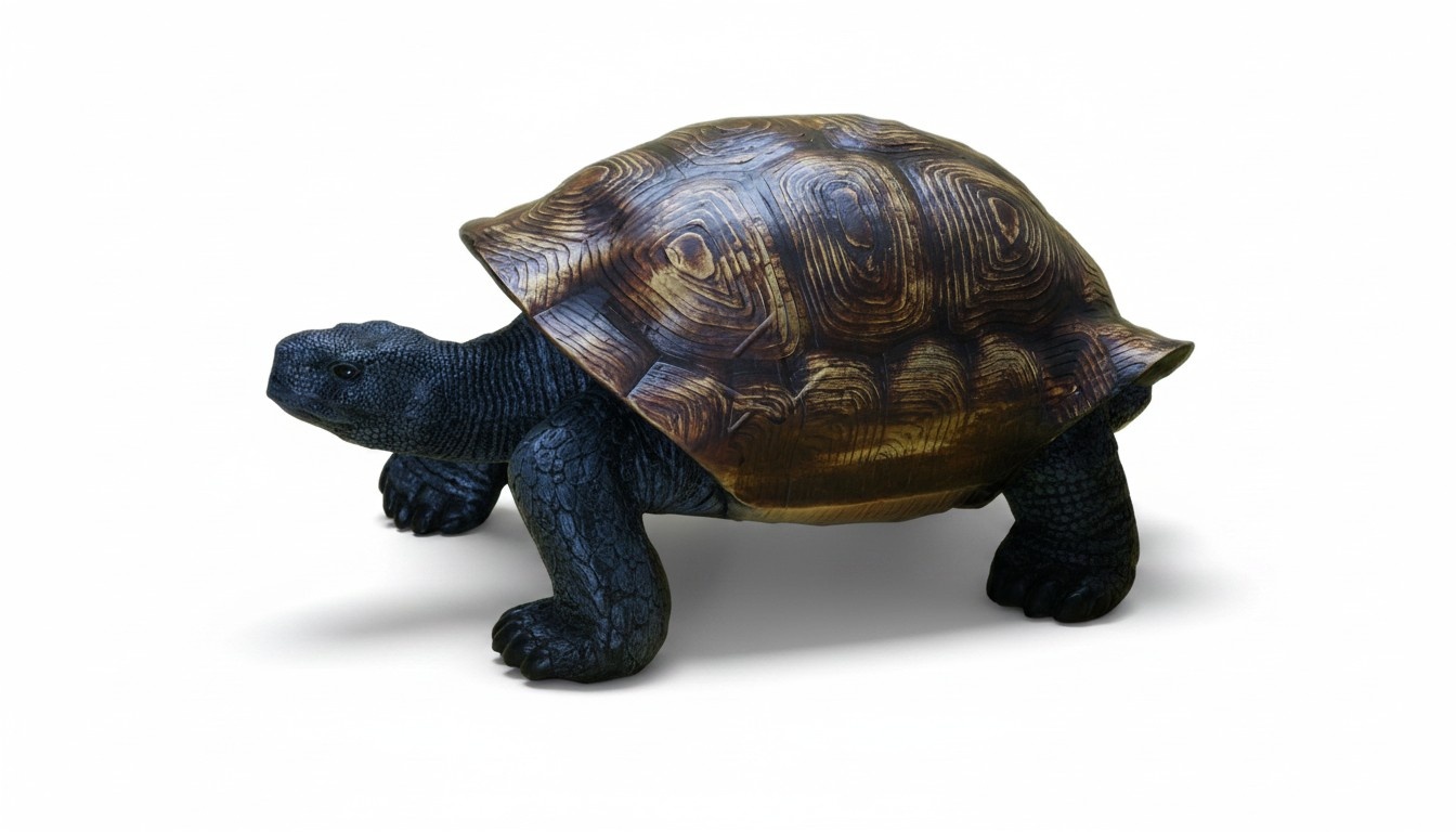 Garden decorative sculpture designed as an original colored black turtle 107x50x60cm