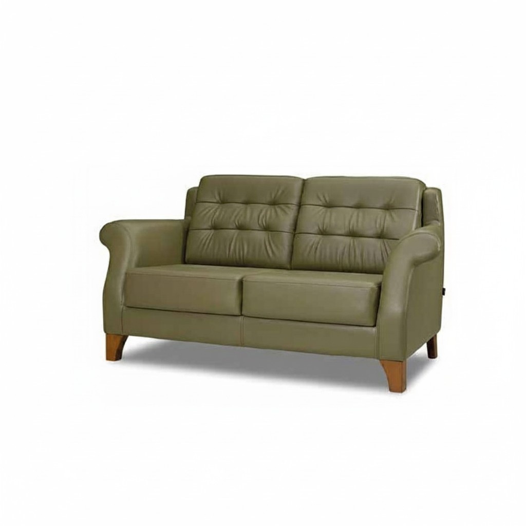 Design Two-Seater Furniture 2-Seater Sofa Couch Upholstered Living Room Green Wood