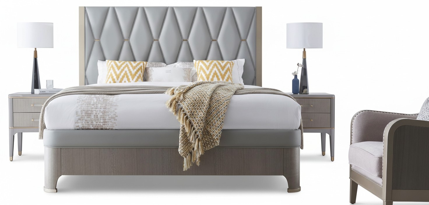 Design Upholstered Bed Beds Double Marriage Luxury 180x200 cm Double Beds Fabric