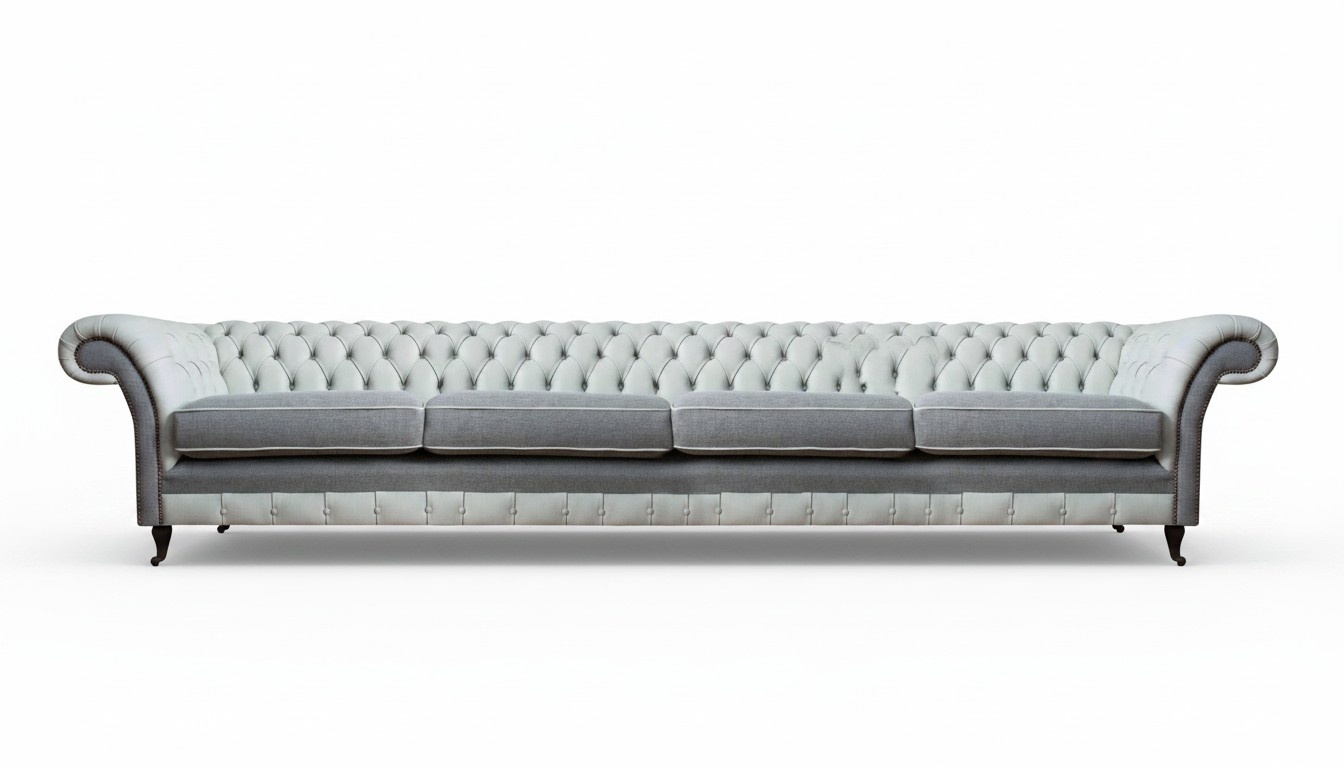 Design upholstered furniture sofa four-seater couch leather sofa upholstered fabric furniture