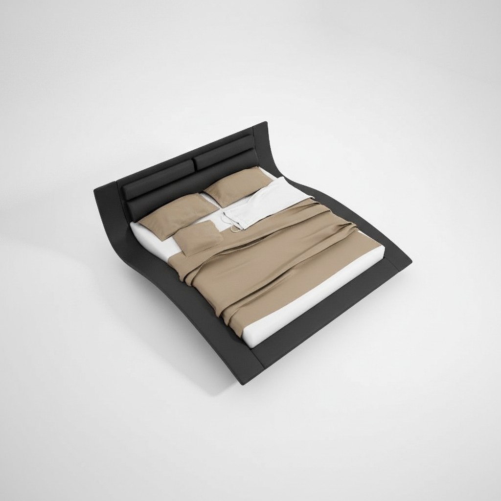 Design Upholstered Hotel Bed 180x200cm Wedding Wood Bedroom Furniture Frame New