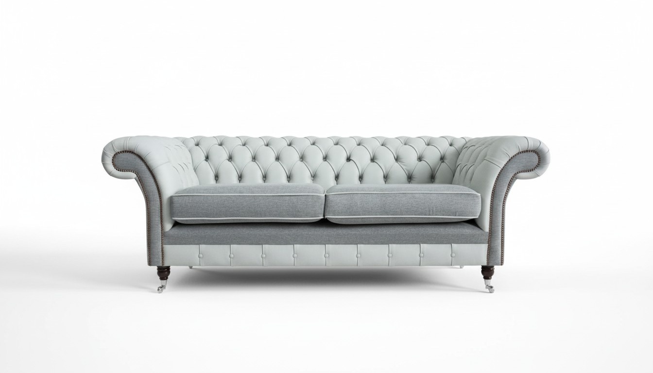 Design upholstered sofa 3 seater couch luxury classic textile sofas Chesterfield