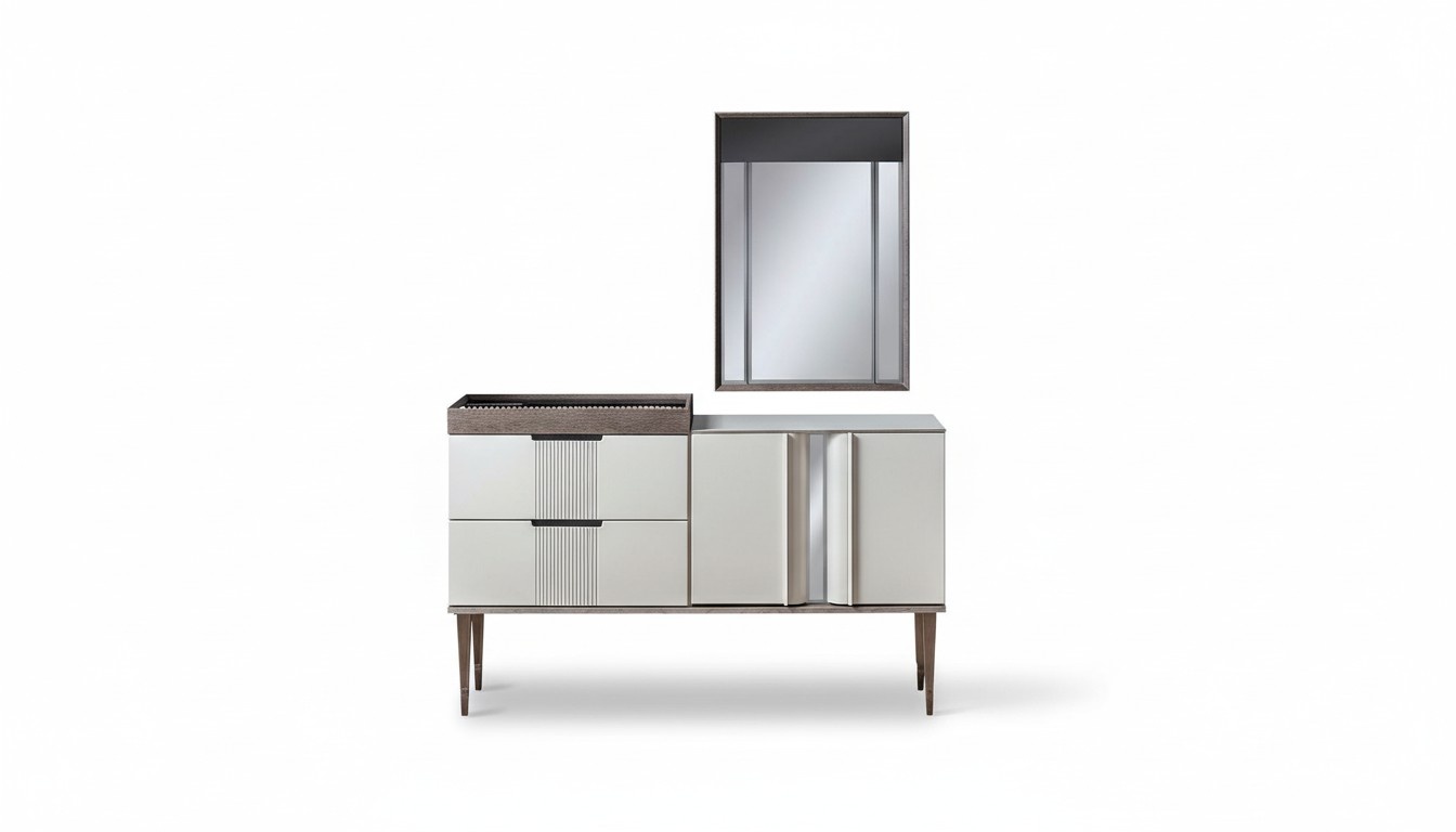 Design dressing table with mirror Luxury bedroom furniture 2-piece style
