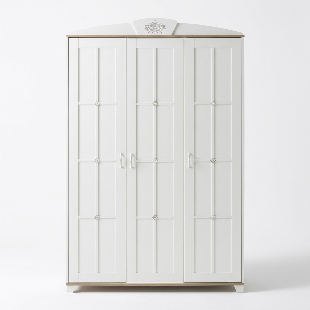 Design closet closet wooden wardrobe furniture wood luxury white 3 door