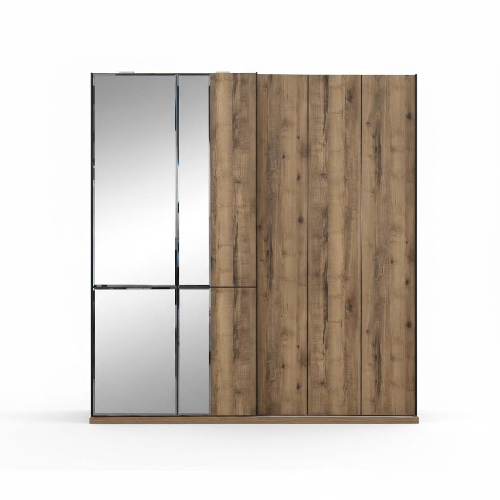 Design wardrobes Wardrobes Wardrobes Brown Wood Mirror New