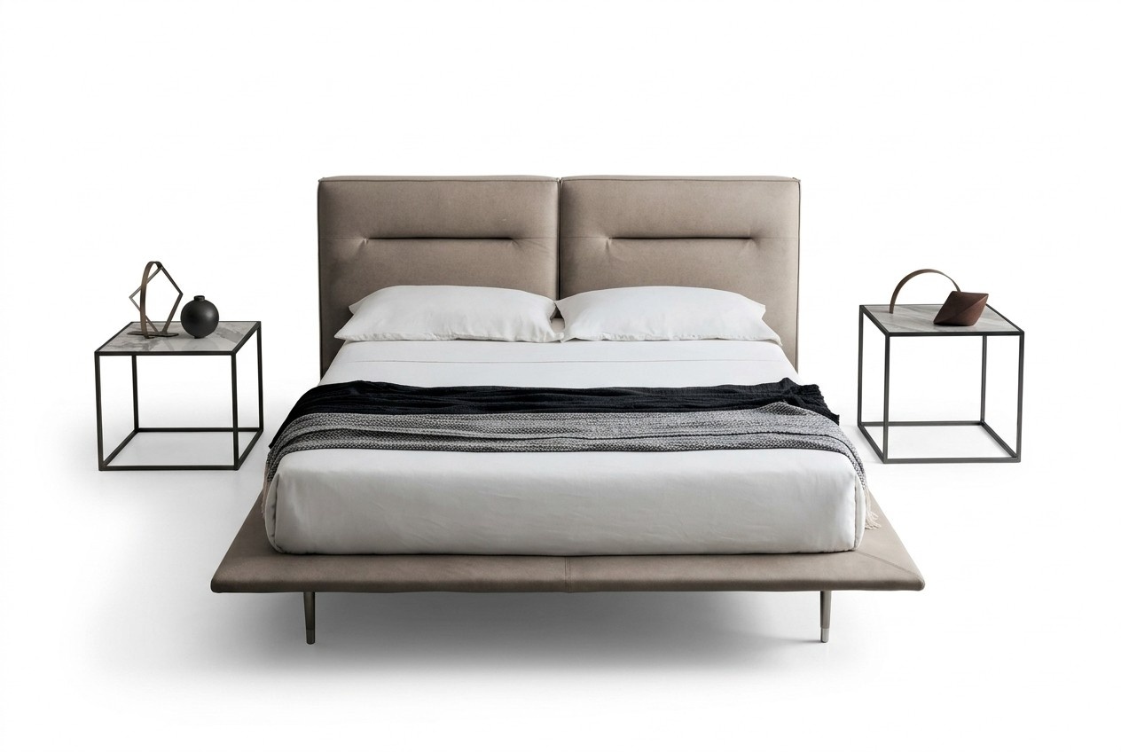 Design Wood Textile Leather Beds 200x200cm Bed Bedroom Hotel Beds Double