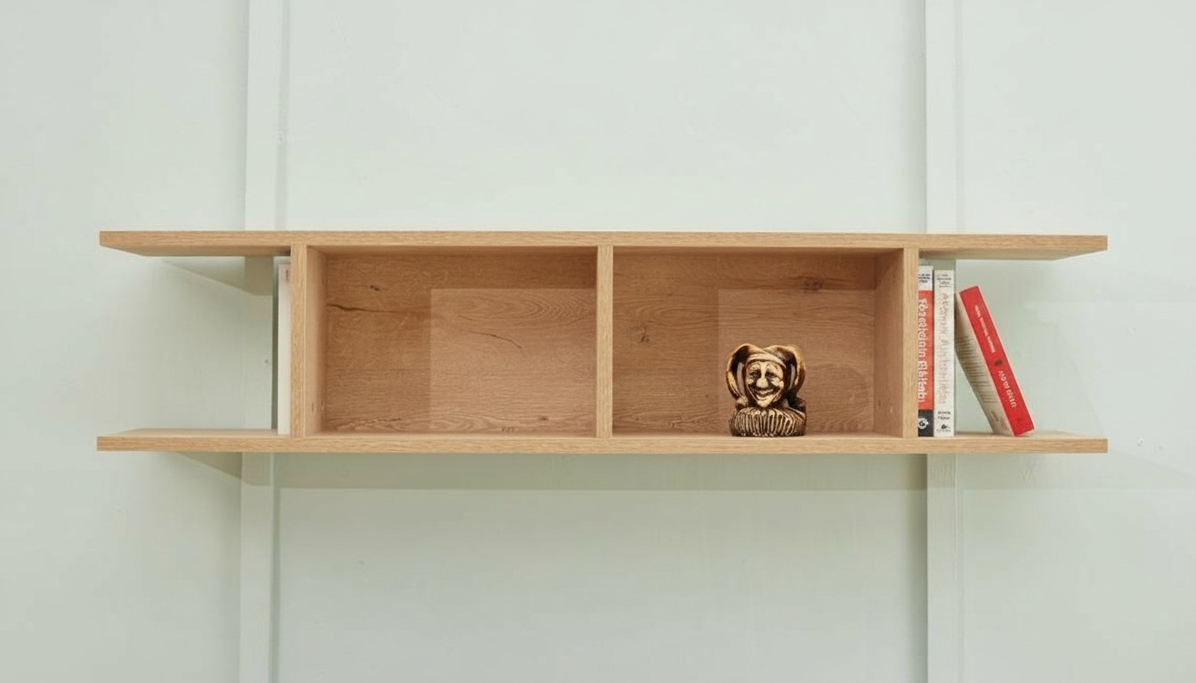 Design wooden furniture shelves living room decor luxury wall shelf beige