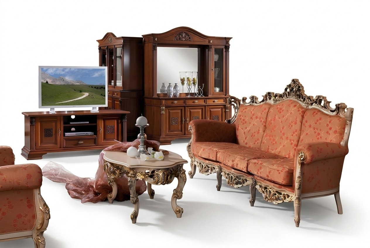 Designer 311 Seater Sofa Set Couch Seat Upholstery Italian Furniture Sofa Real wood