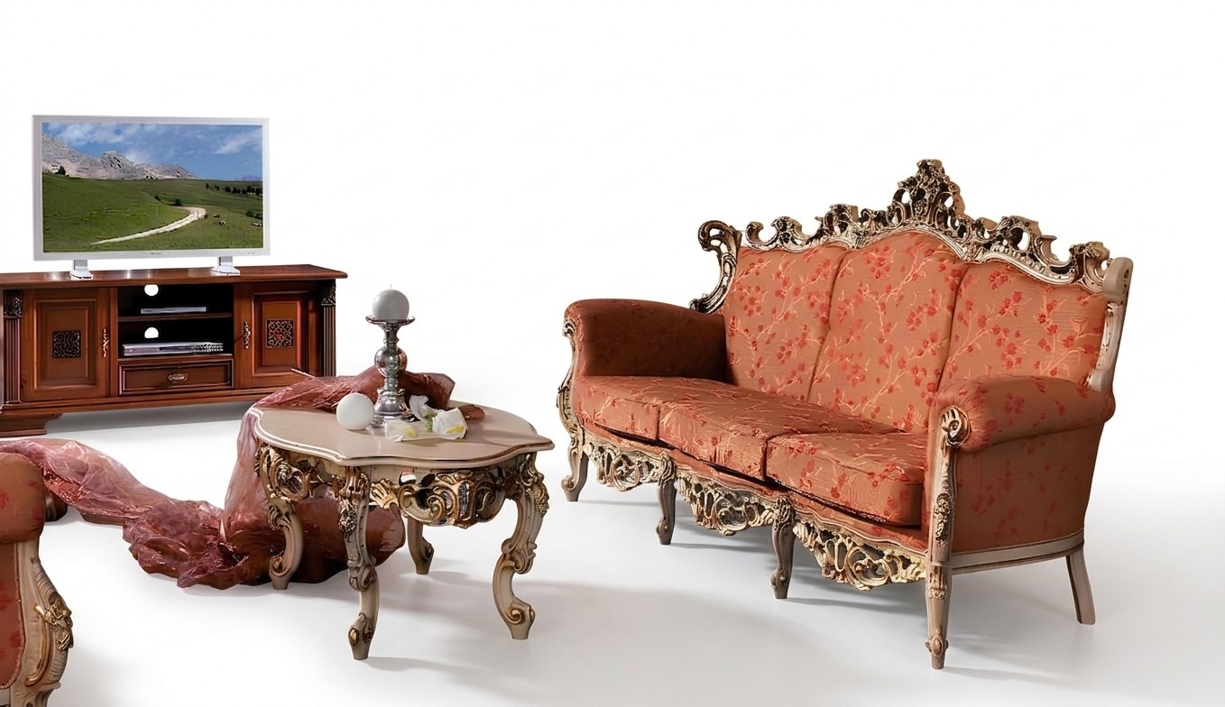 Designer 321 Seater Sofa Set Couch Seat Upholstery Italian Furniture Sofa Real wood