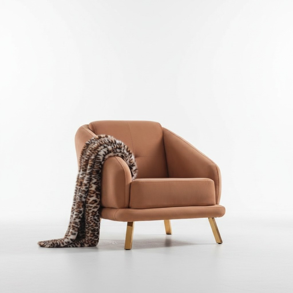 Designer armchair living room luxury seat upholstery textile furniture modern armchair new