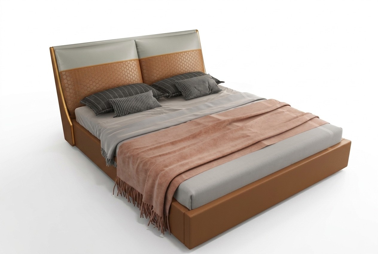Designer bed bedroom beds textile leather hotel upholstery luxury