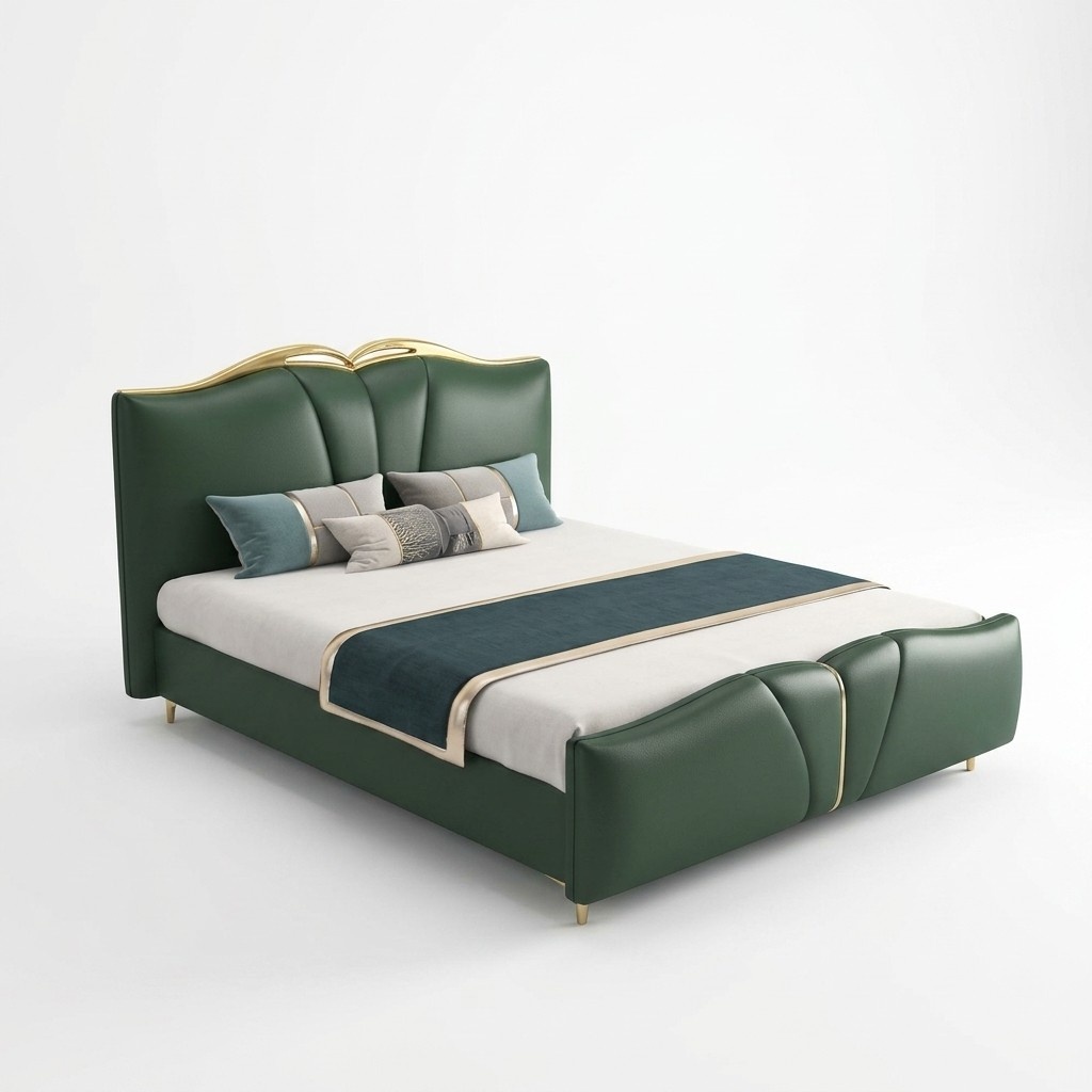 Designer bed bedroom beds textile leather hotel luxury upholstery