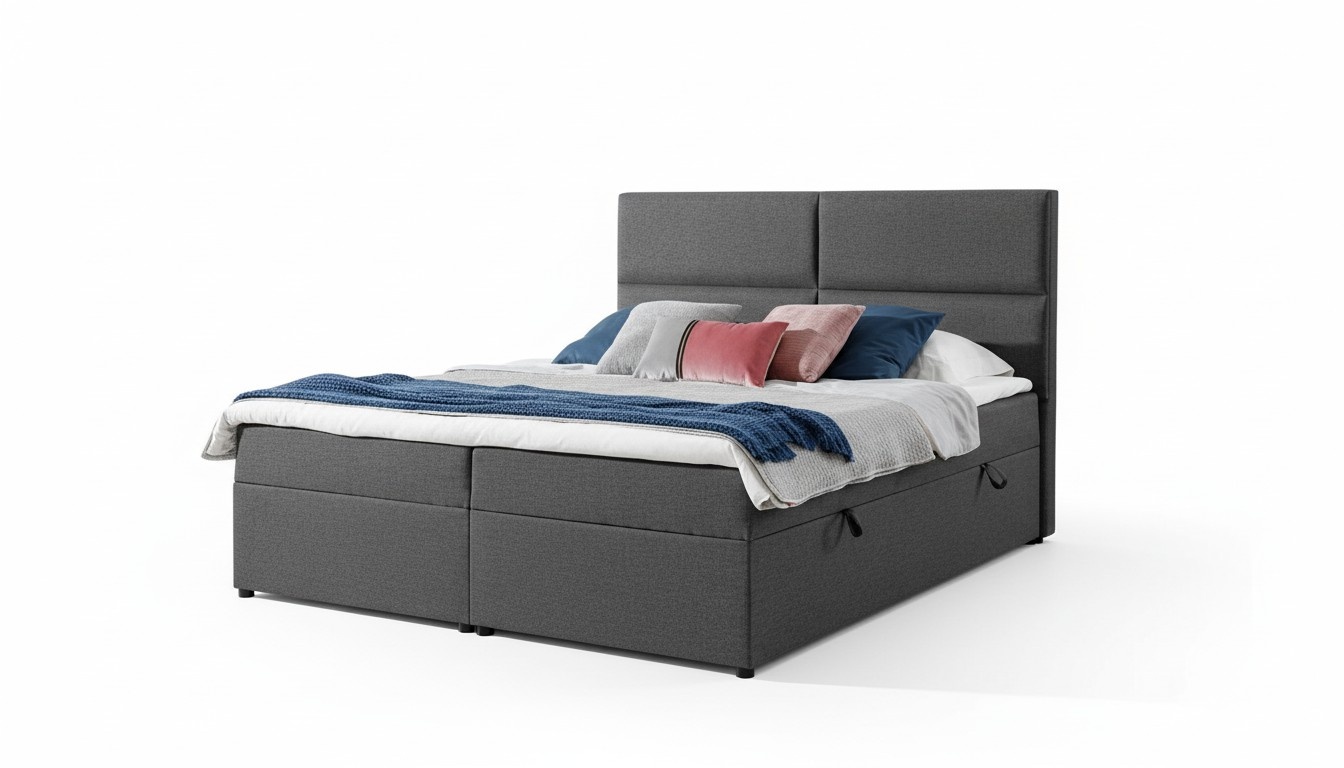 Designer bed Chesterfield textile hotel beds double bedroom luxury 180x200