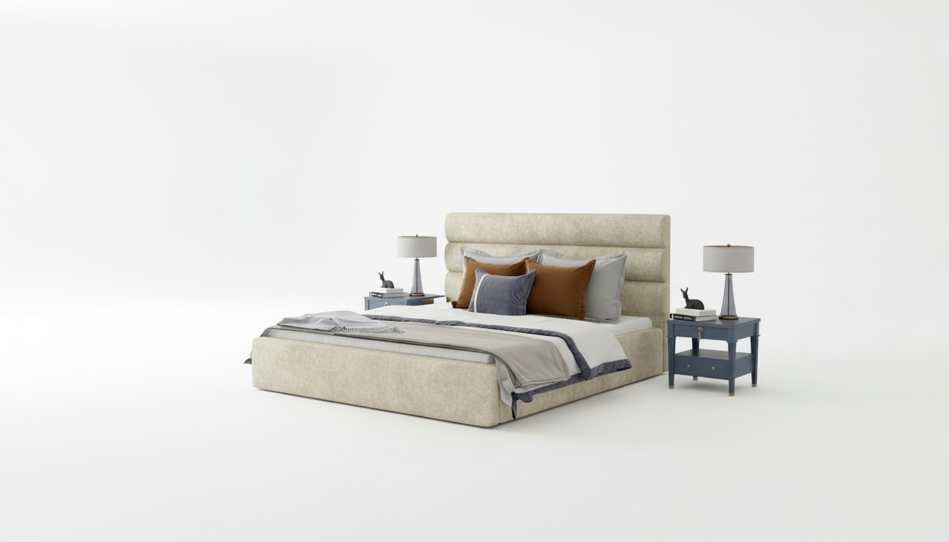 Designer bed upholstered bed matrimonial bed royal beds double bedroom NEW