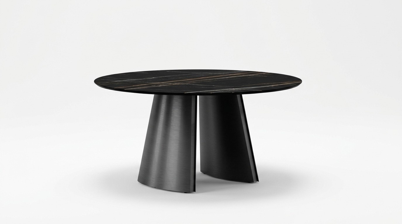 Designer black round table stainless steel furniture dining room table luxury tables