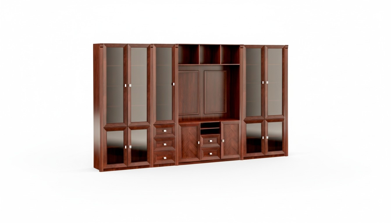 Designer brown office cabinet luxurious glass door cabinet modern furniture