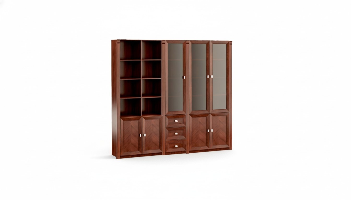 Designer brown office cabinet solid wood filing cabinet sturdy cupboard