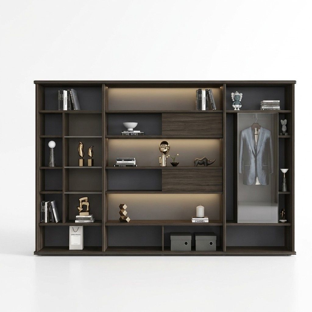 Designer wardrobe living room wardrobes luxury office furniture shelf wood