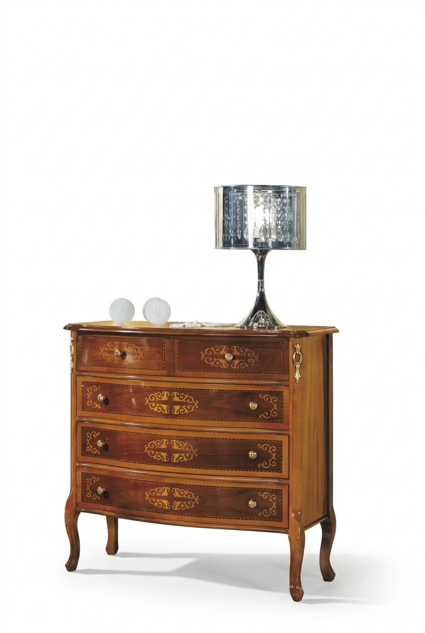 Designer Classic Wooden Chest of Drawers 4 Drawers Brown Living Room Furniture