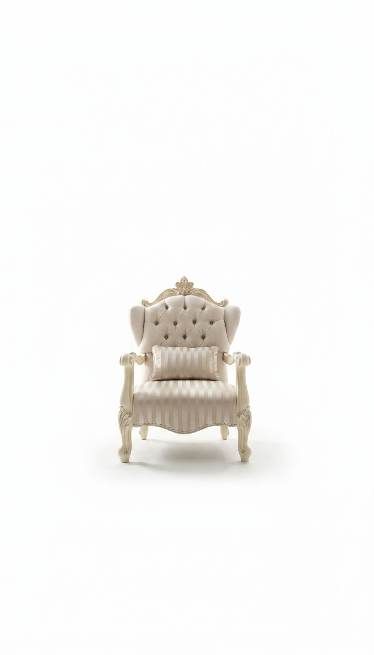 Rococo style made of real wooden living/dining room armchair chesterfield design