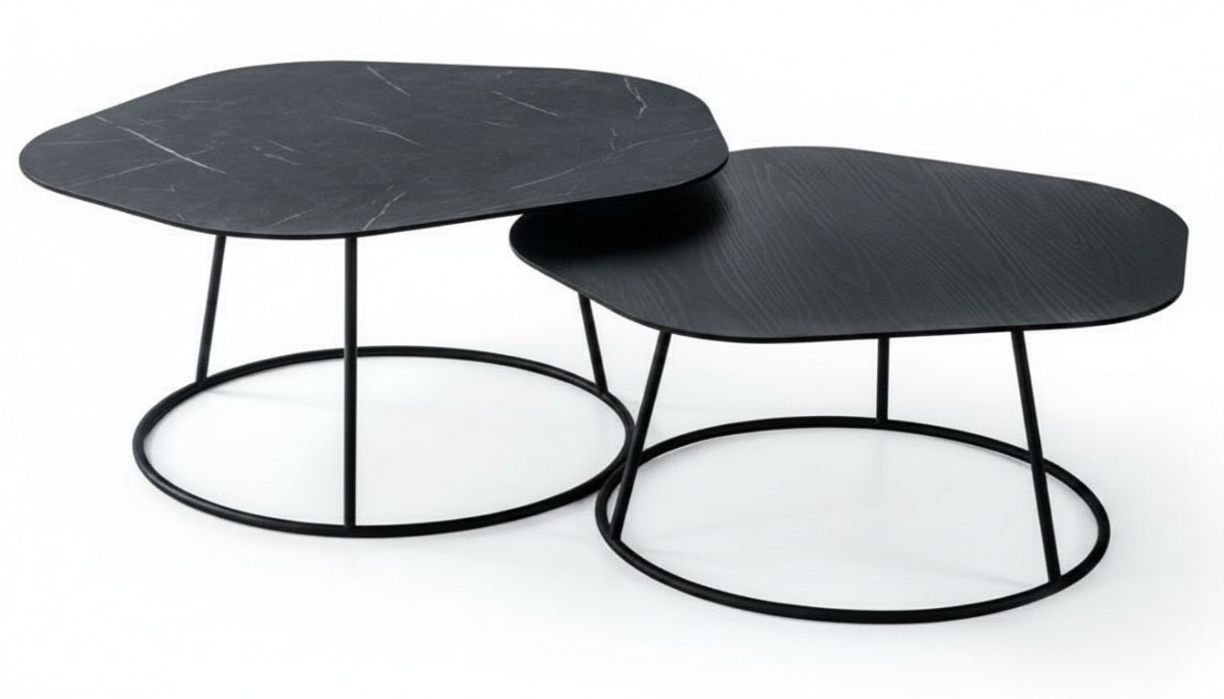 Designer Coffee Table Luxury Side Table Living Room Table Set of 2