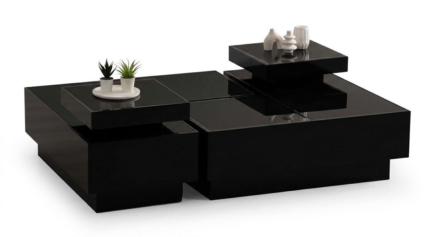 Designer coffee table luxury wood stylish side tables modern living environment