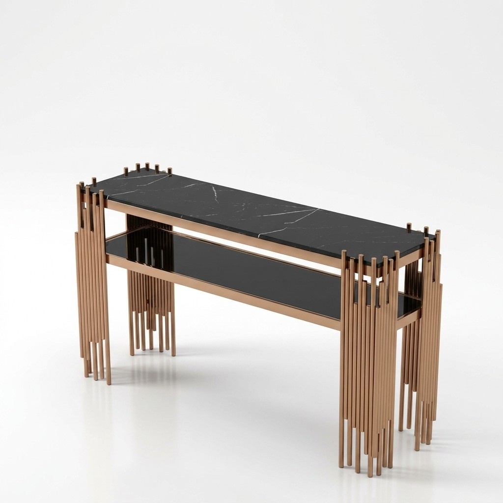 Designer console table wood table console tables gold black