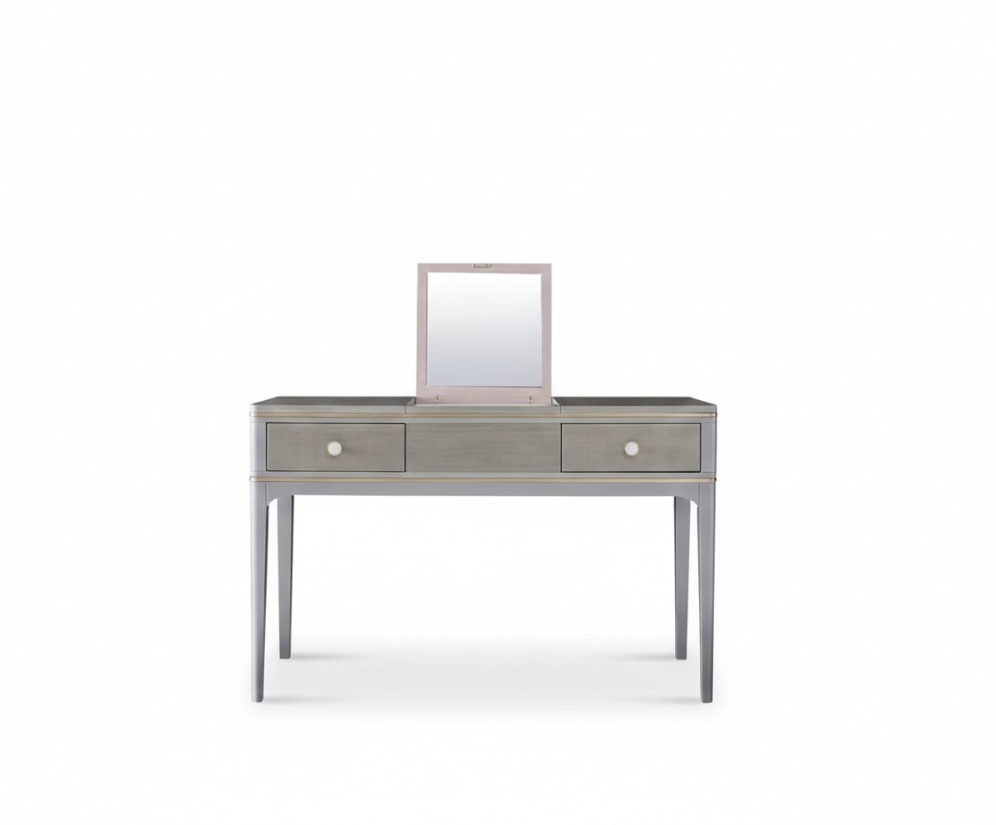 Modern style made of real wooden dressing/vanity table with a mirror & 2-sliding drawers