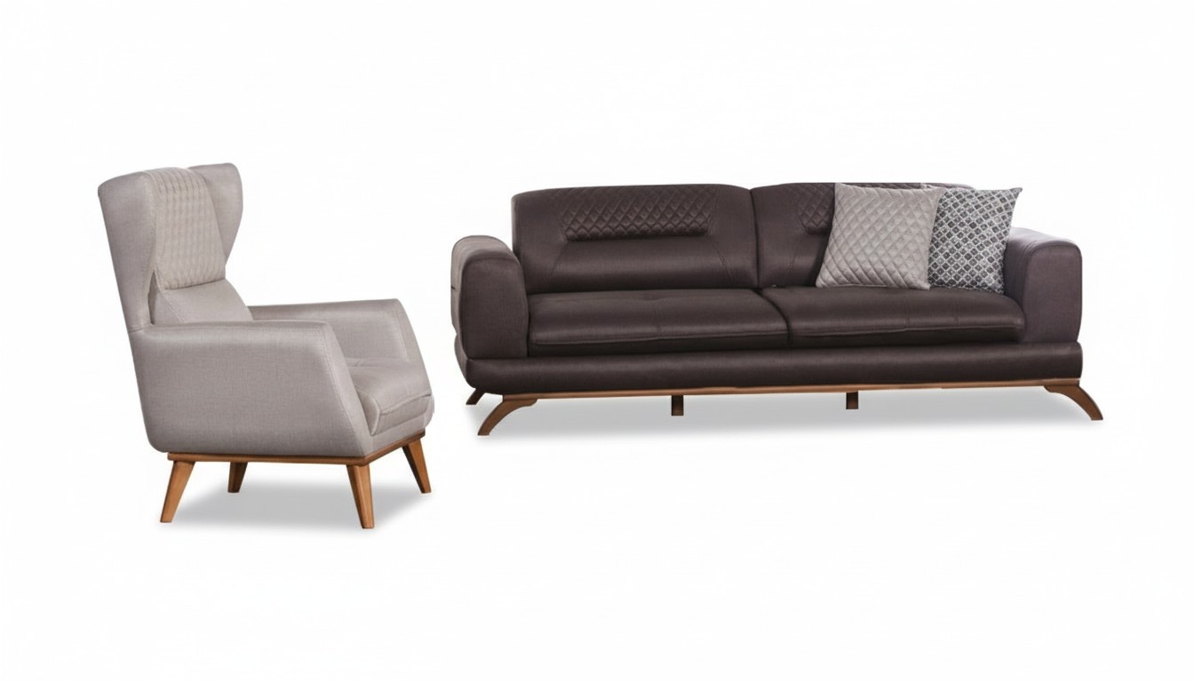 Designer Couch Soft Sofa Upholstered Sofa Set Couch 3+1 Seater 2-piece