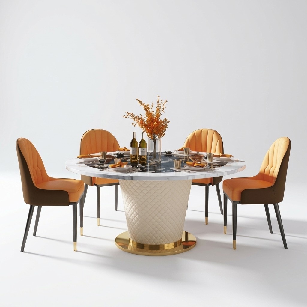Designer Dining Room Chair Set Tables Armchairs 4x Chairs Table Set Group New