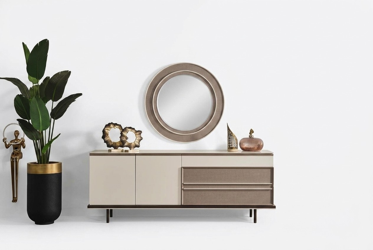 Designer dining room furniture wooden sideboard luxury mirror dresser buffet