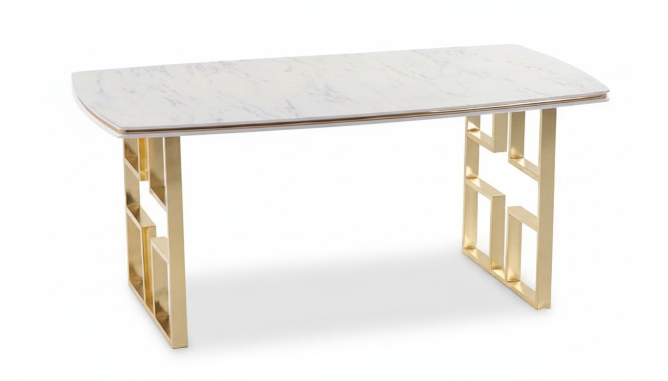 Designer dining table rectangular tabletop marble imitation luxury furniture