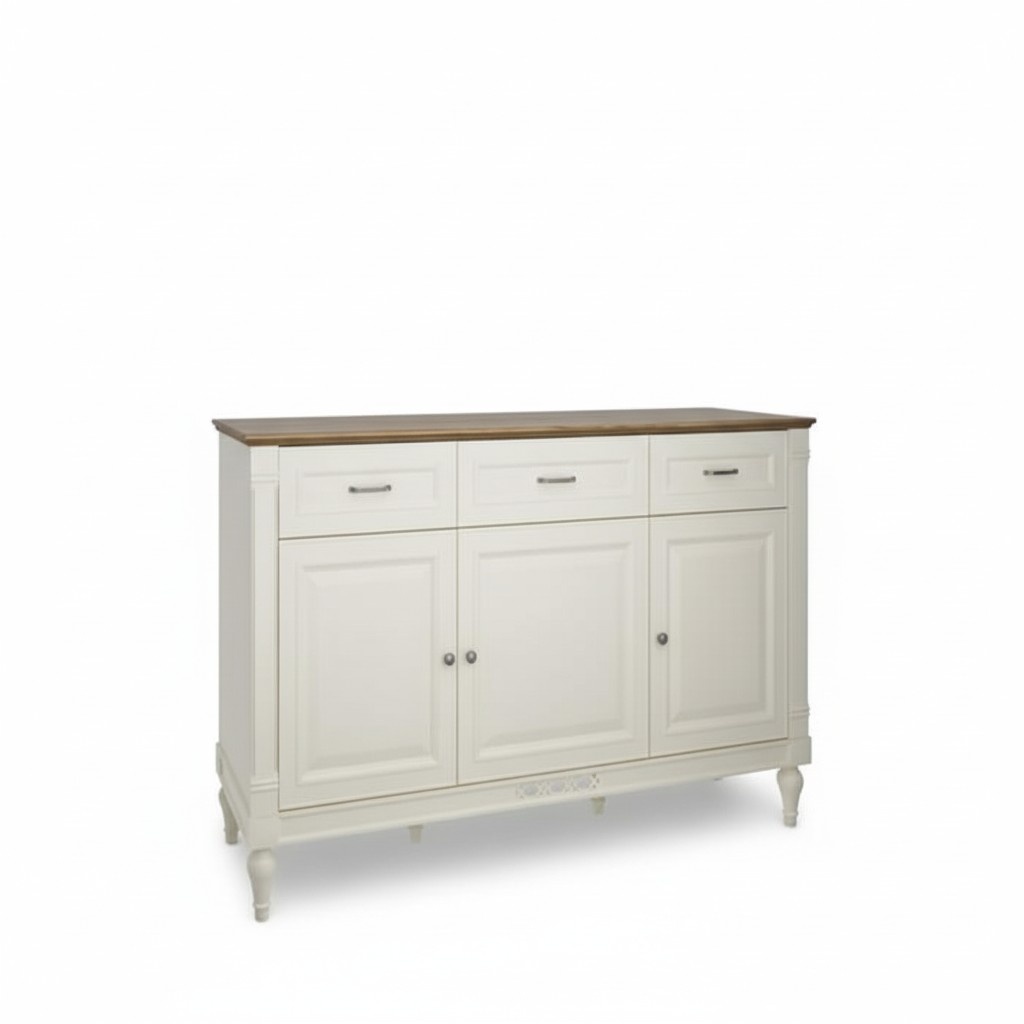 Classic style made of real wooden designer sideboard with 3-swing doors & 3-sliding drawers - model - FL-K3