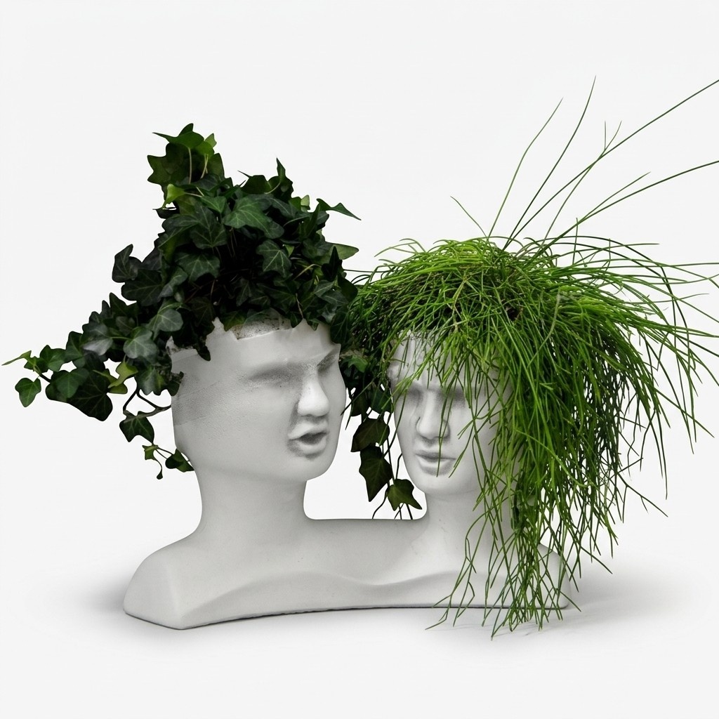 Designer flower vessel plant bucket flower vase vase eating faces S204027