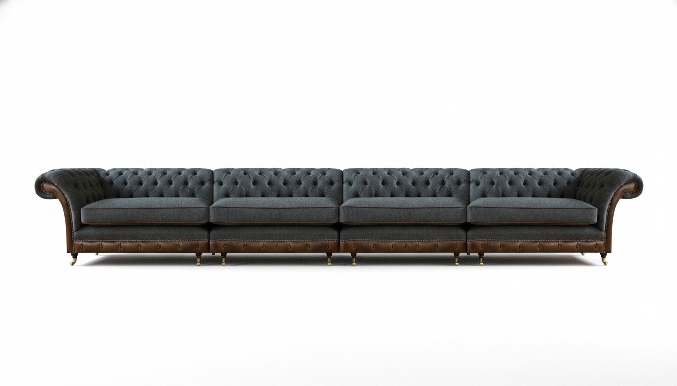 Designer Gray Chesterfield Couch Modern Sofa Upholstered Couches Furniture
